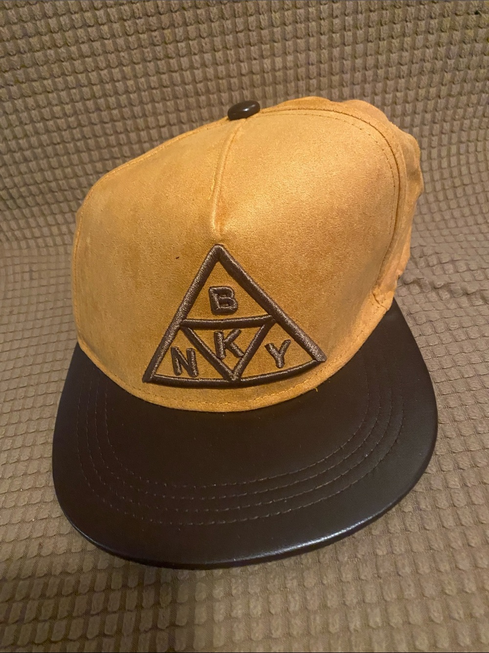 Brooklyn Cloth Tan Suede Snapback with Black Brim